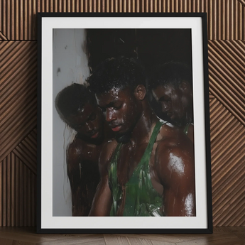 Centerfold - Gay Black Lovers Art Print / Canvas, Beneath Museum-grade Varnish, Gay Black Lovers, Lids Heavy