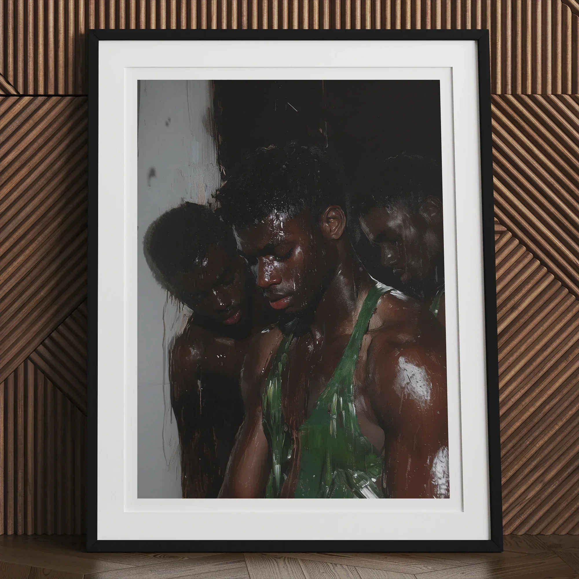 Centerfold - Gay Black Lovers Art Print, Framed Art Print