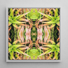 Centre Stage - Trippy Cactus Art Framed Canvas, 12x12’’ / 31x31cm / White Floating Frame, Kaleidoscopic Aloe Vera Art