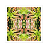 Centre Stage - Trippy Cactus Art Print, Kaleidoscopic Pattern Green Peach-colored Succulent Plants Arranged Symmetrical