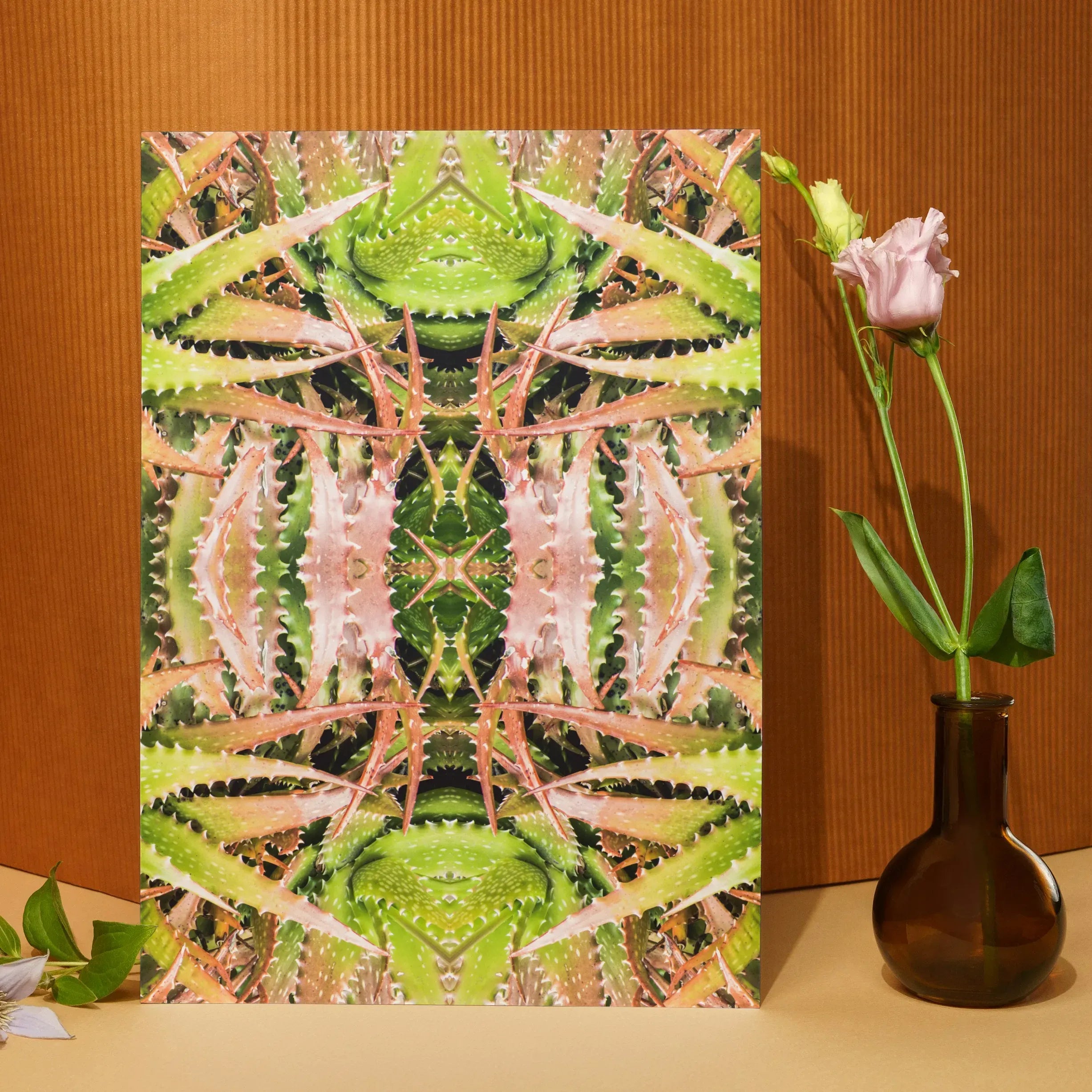 Centre Stage - Trippy Cactus Succulent Art Greeting Card - Greeting & Note Cards - Aesthetic Art