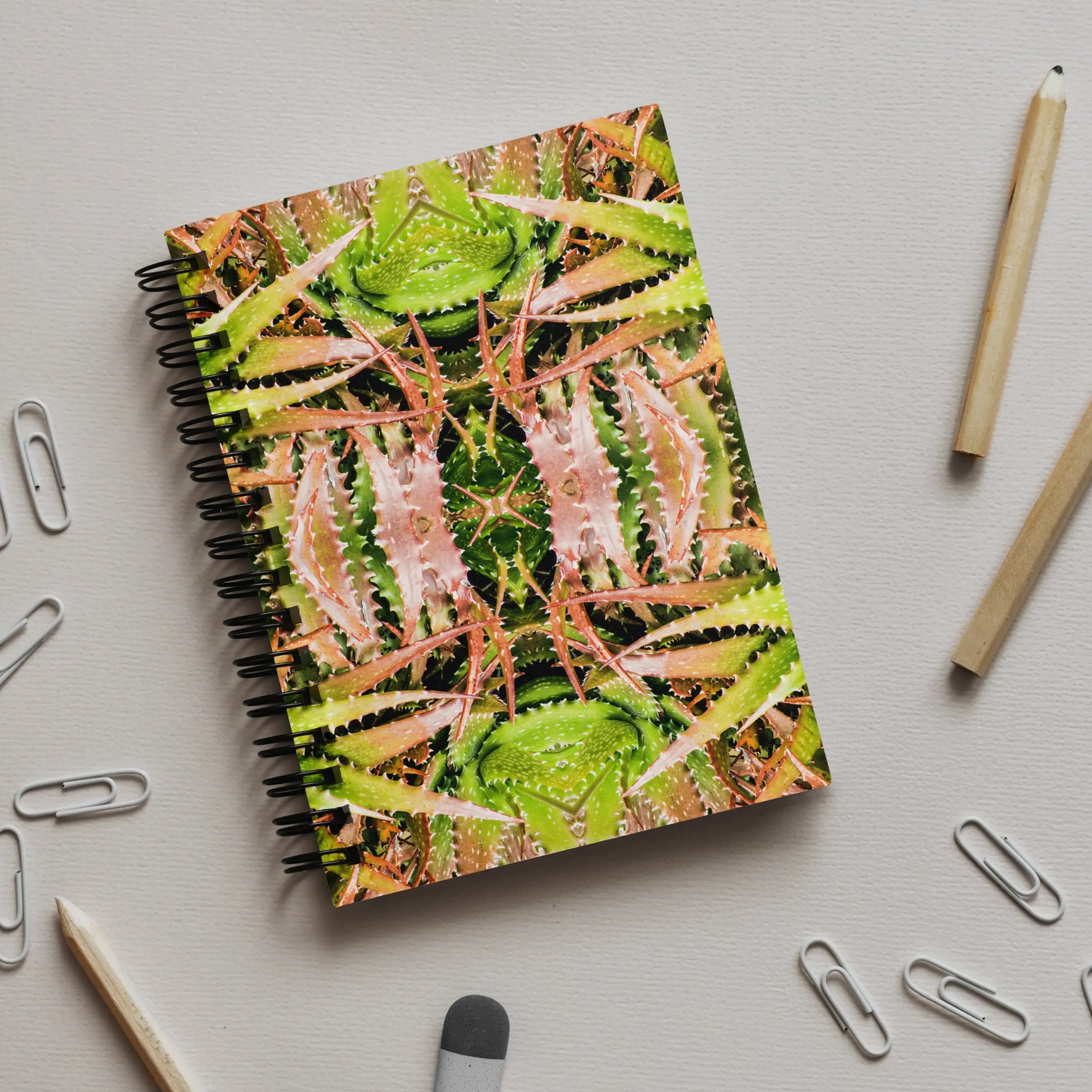 Centre Stage - Trippy Cactus Succulent Art Notebook - Notebooks & Notepads - Aesthetic Art