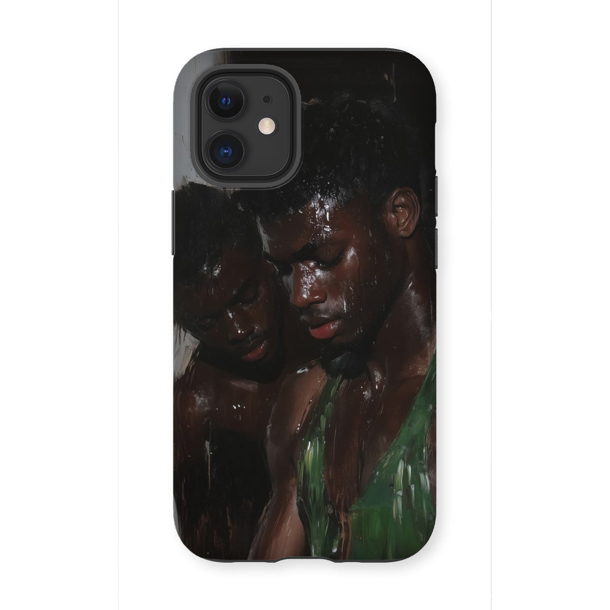 Centrefolds - Sexy Gay Black Lovers Iphone Case - 12 Mini / Matte