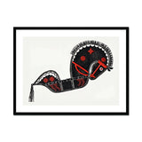 Ceremonieel Danspaard - Reijer Stolk Graphic Art Print, Black Red Decorative Horse Head Ornate Patterns Tassel