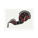 Ceremonieel Danspaard - Reijer Stolk Graphic Art Print / Canvas Stylized Black Horse Red Decorative Patterns Drawn Folk Reijer Stolk’s