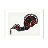 Ceremonieel Danspaard - Reijer Stolk Graphic Art Print, Stylized Black Horse Head Red Decorative Patterns Mane