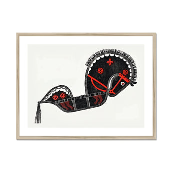 Ceremonieel Danspaard - Reijer Stolk Graphic Art Print, Stylized Black Red Horse Head Decorative Patterns Mane