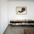 Ceremonieel Danspaard Reijer Stolk Graphic Art Print, Wooden Bench Stacked Books Magazines Arranged Two Levels