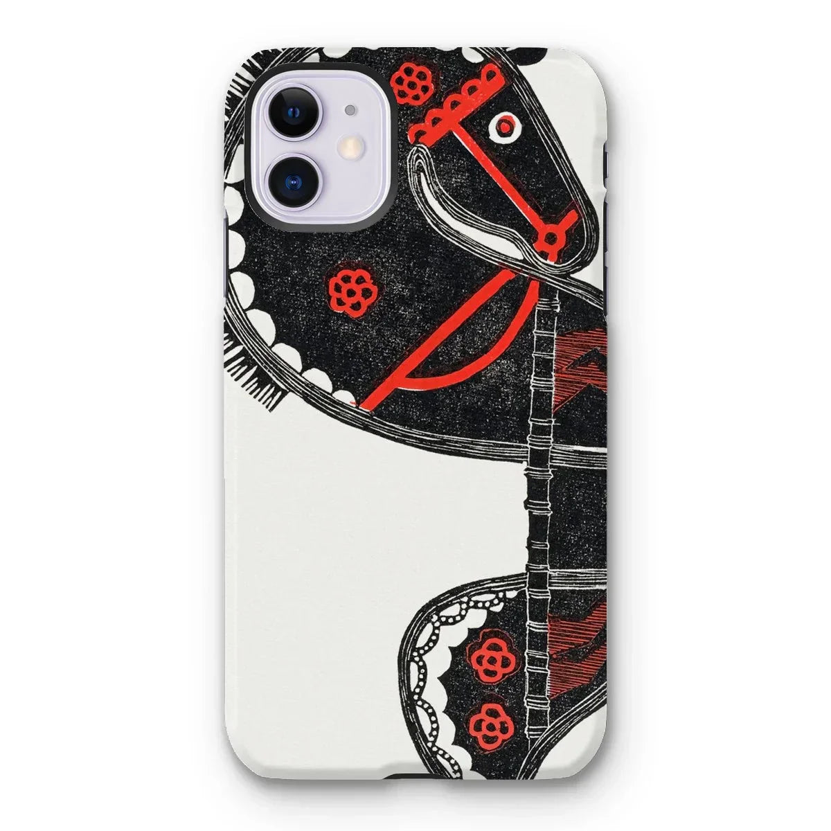Ceremonieel Danspaard - Reijer Stolk Iphone Case, 11 / Matte, Stylized Phone Case Abstract Horse Design Black White