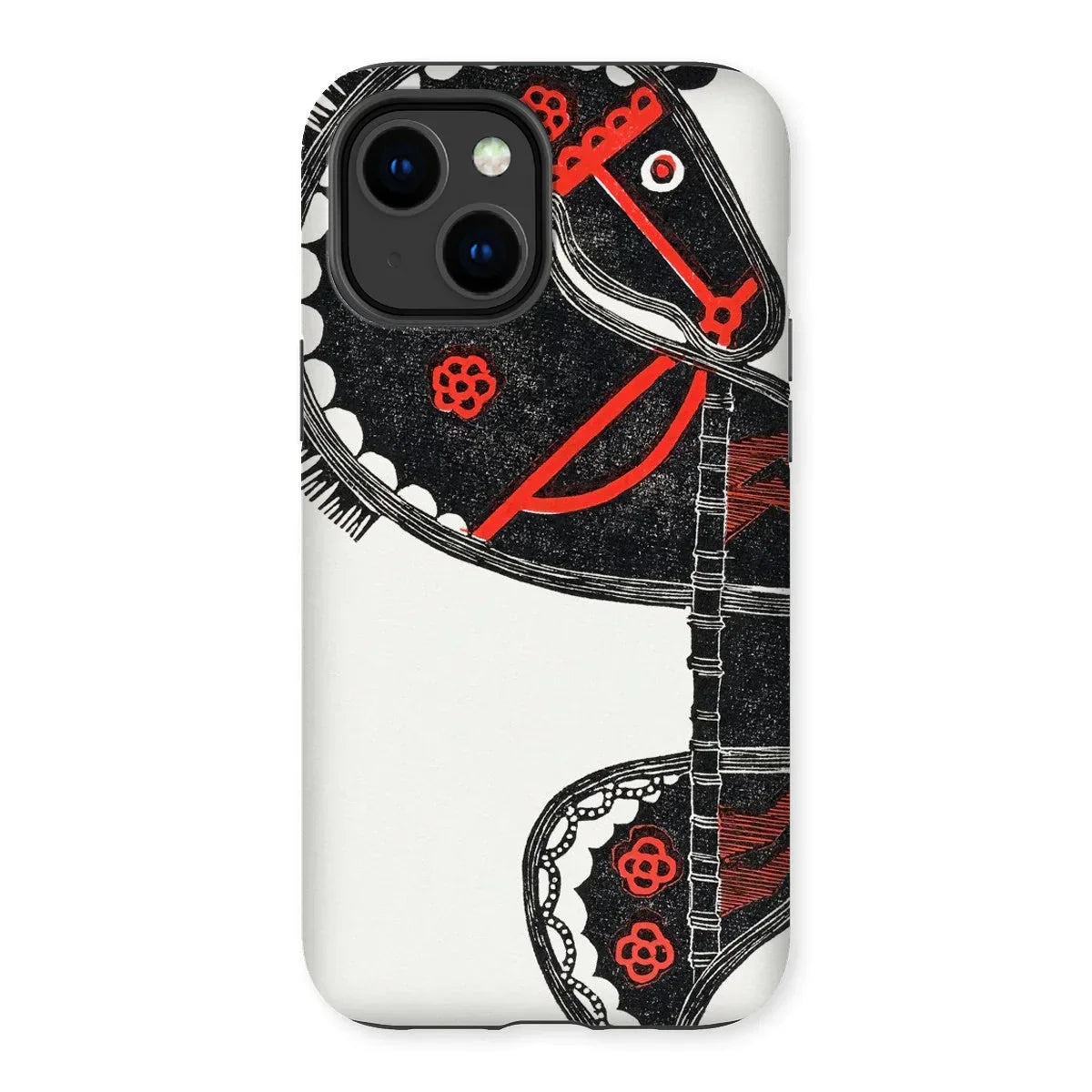 Ceremonieel Danspaard - Reijer Stolk Iphone Case, 14 Plus / Matte, Stylized Phone Case Abstract Horse Design Black White