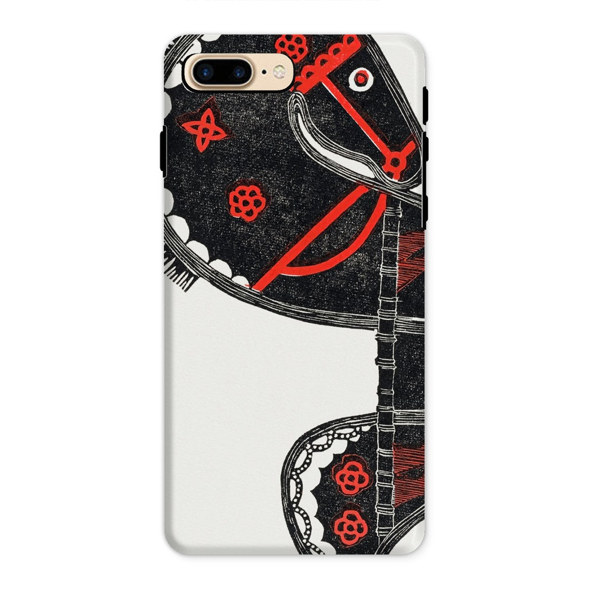 Ceremonieel Danspaard Reijer Stolk Iphone Case, 8 Plus / Matte, Decorative Phone Case Stylized Horse Design Red Black