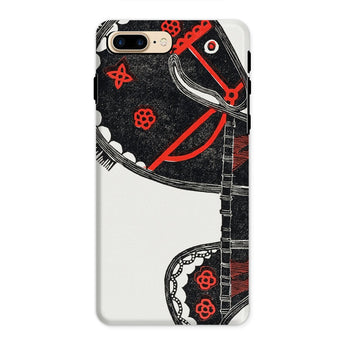 Ceremonieel Danspaard - Reijer Stolk Phone Case Iphone 8 Plus / Matte Decorative Phone Case Stylized Horse Design Red Black Reijer Stolk’s