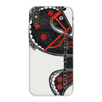 Ceremonieel Danspaard - Reijer Stolk Phone Case Iphone x / Matte Stylized Horse Design Phone Case Black White Red Reijer Stolk’s