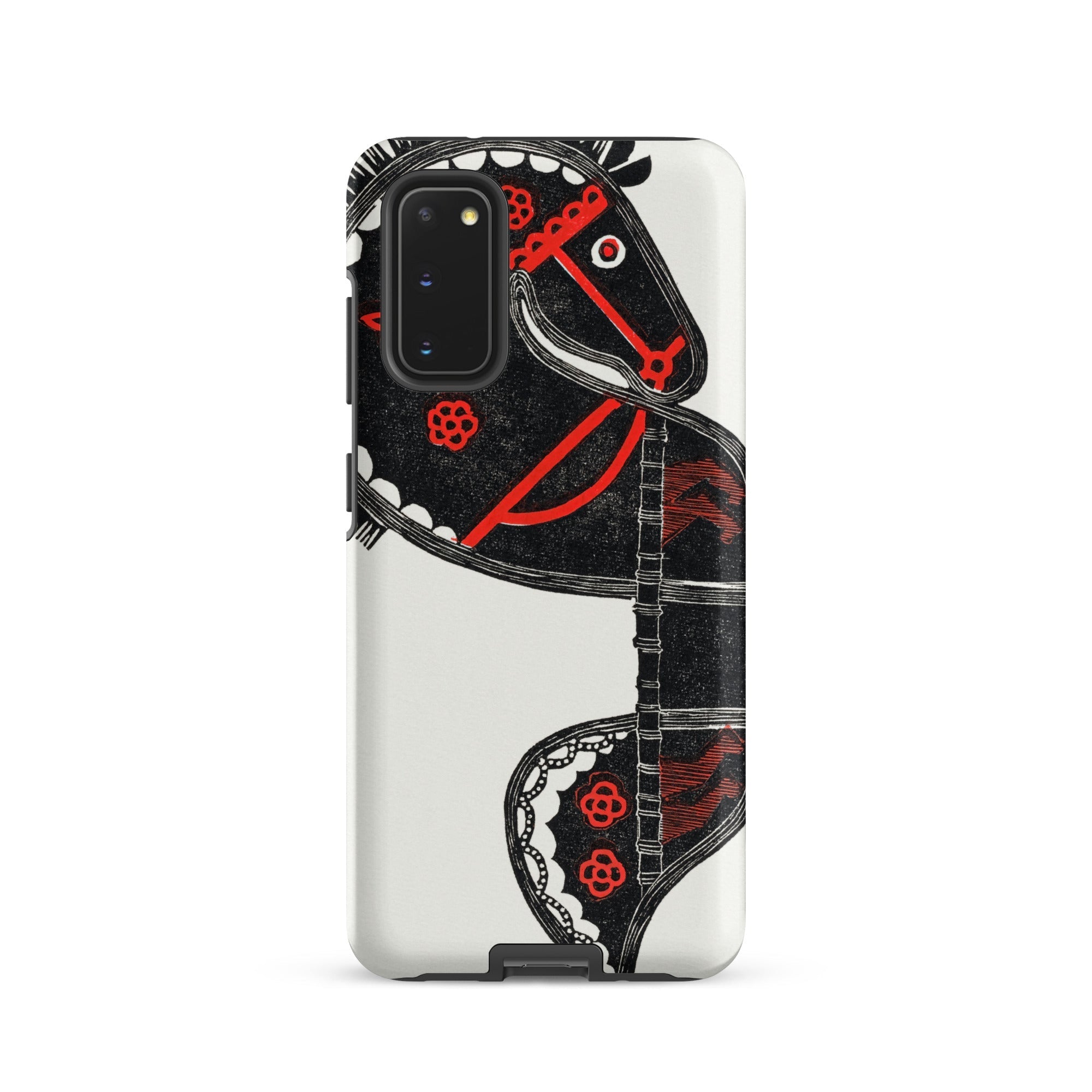 Ceremonieel Danspaard Reijer Stolk Samsung Case, Galaxy S20 / Matte, White Smartphone Black Red Horse Design