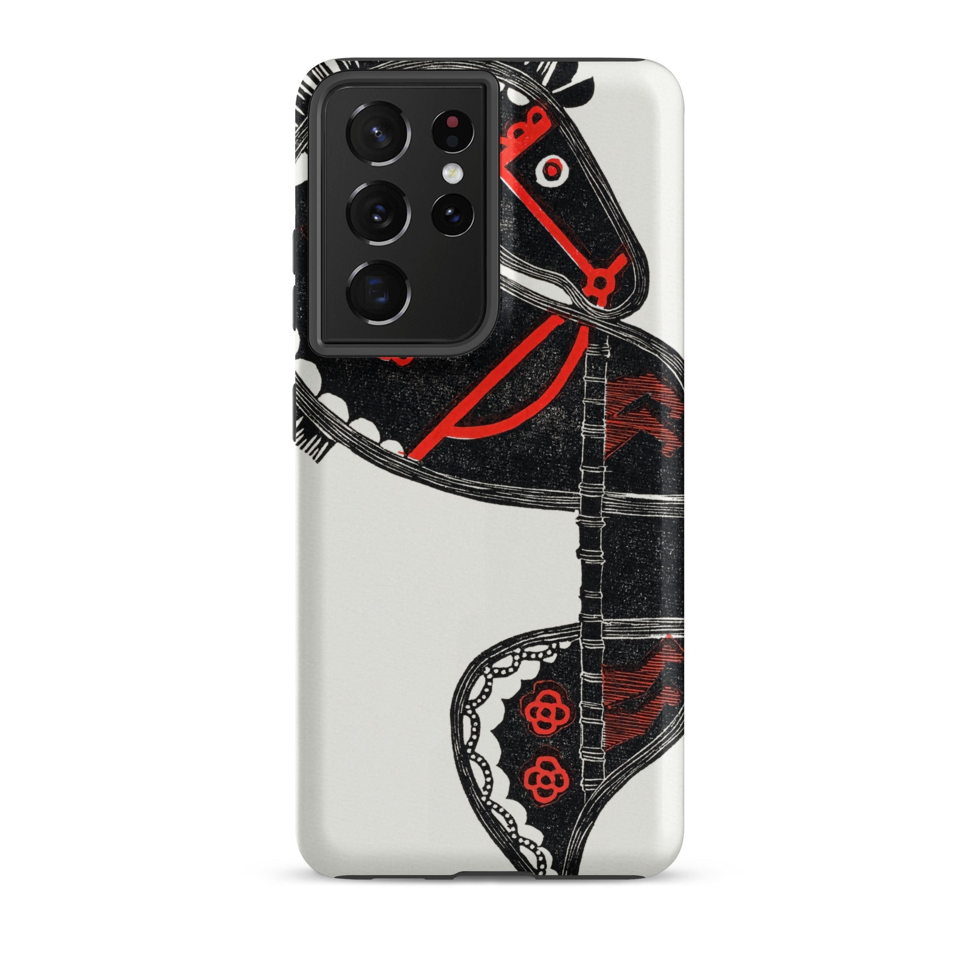 Ceremonieel Danspaard Reijer Stolk Samsung Case, Galaxy S21 Ultra / Matte, Smartphone Case Stylized Black Red Horse Design