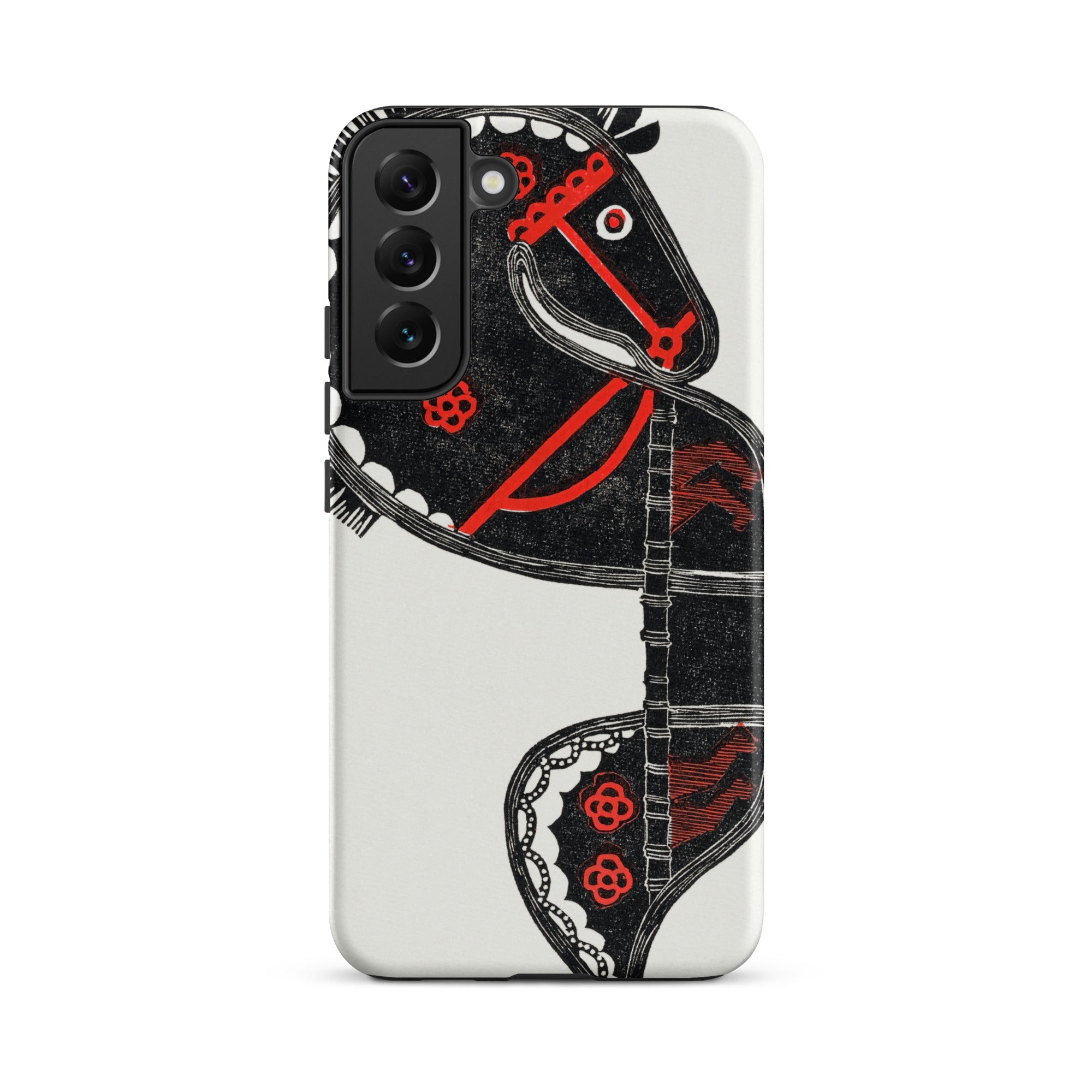 Ceremonieel Danspaard Reijer Stolk Samsung Case, Galaxy S22 Plus / Matte, Smartphone Case Stylized Black Red Horse Design