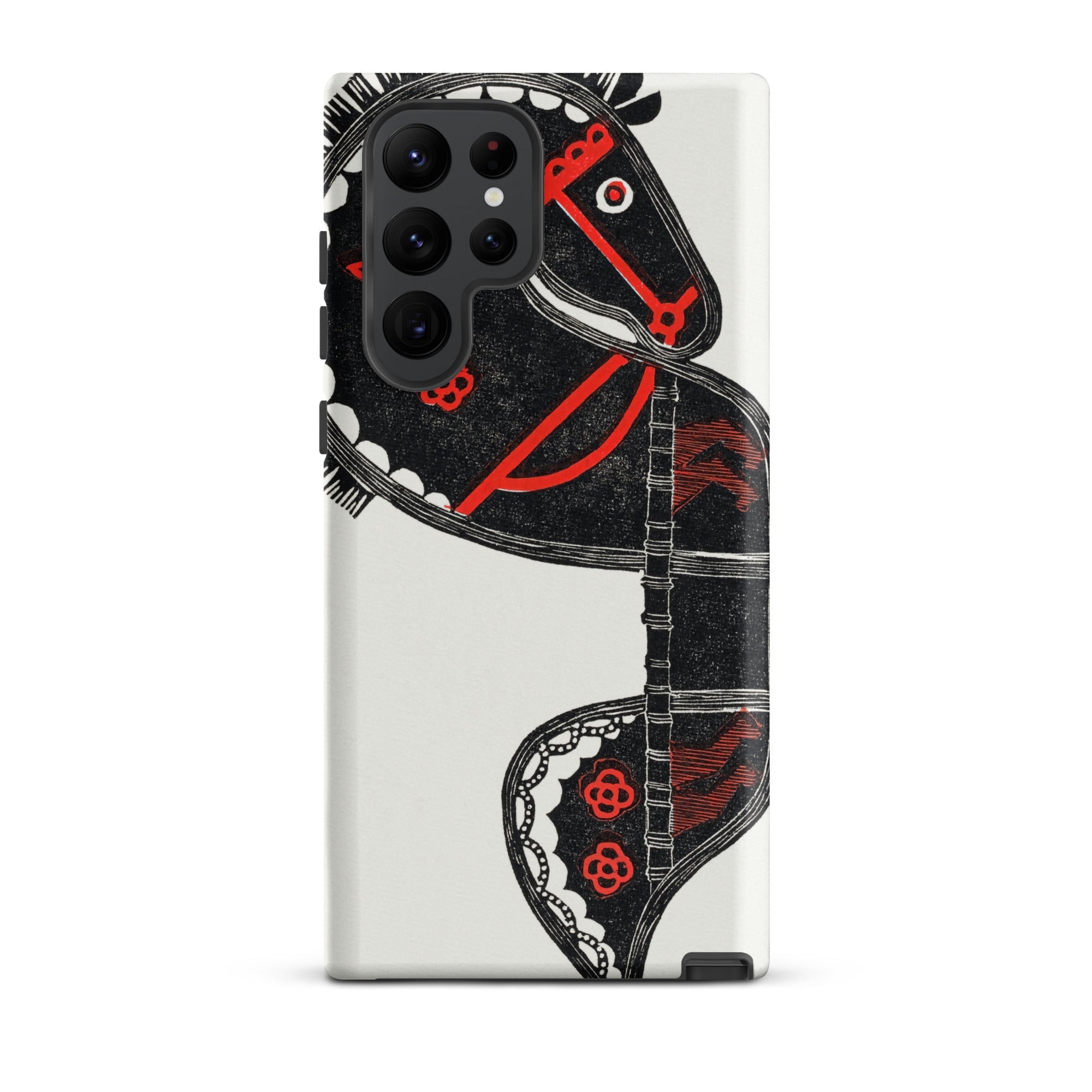 Ceremonieel Danspaard Reijer Stolk Samsung Case, Galaxy S22 Ultra / Matte, White Smartphone Case Black Red Horse Design