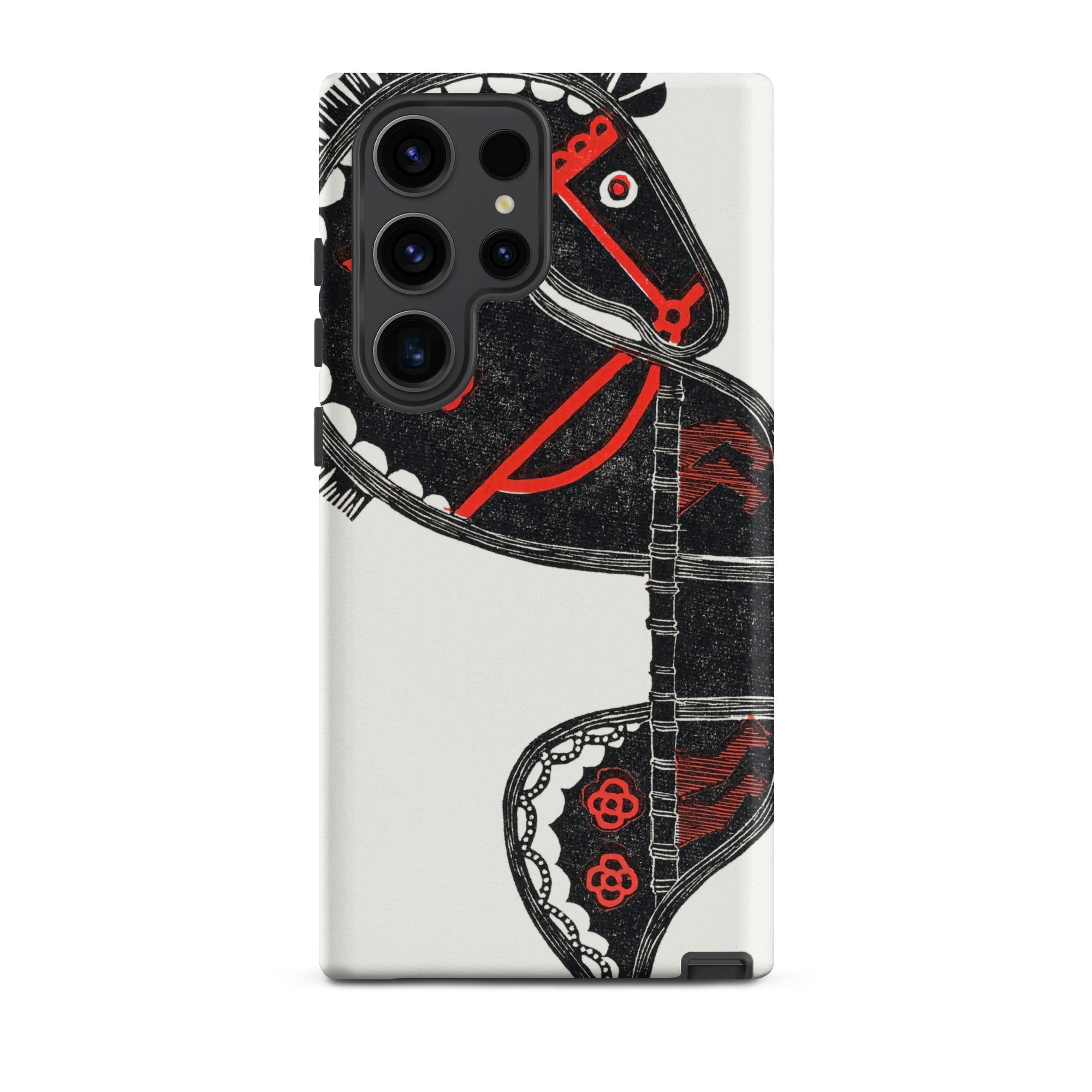 Ceremonieel Danspaard Reijer Stolk Samsung Case, Galaxy S23 Ultra / Matte, White Smartphone Case Black Red Horse Design