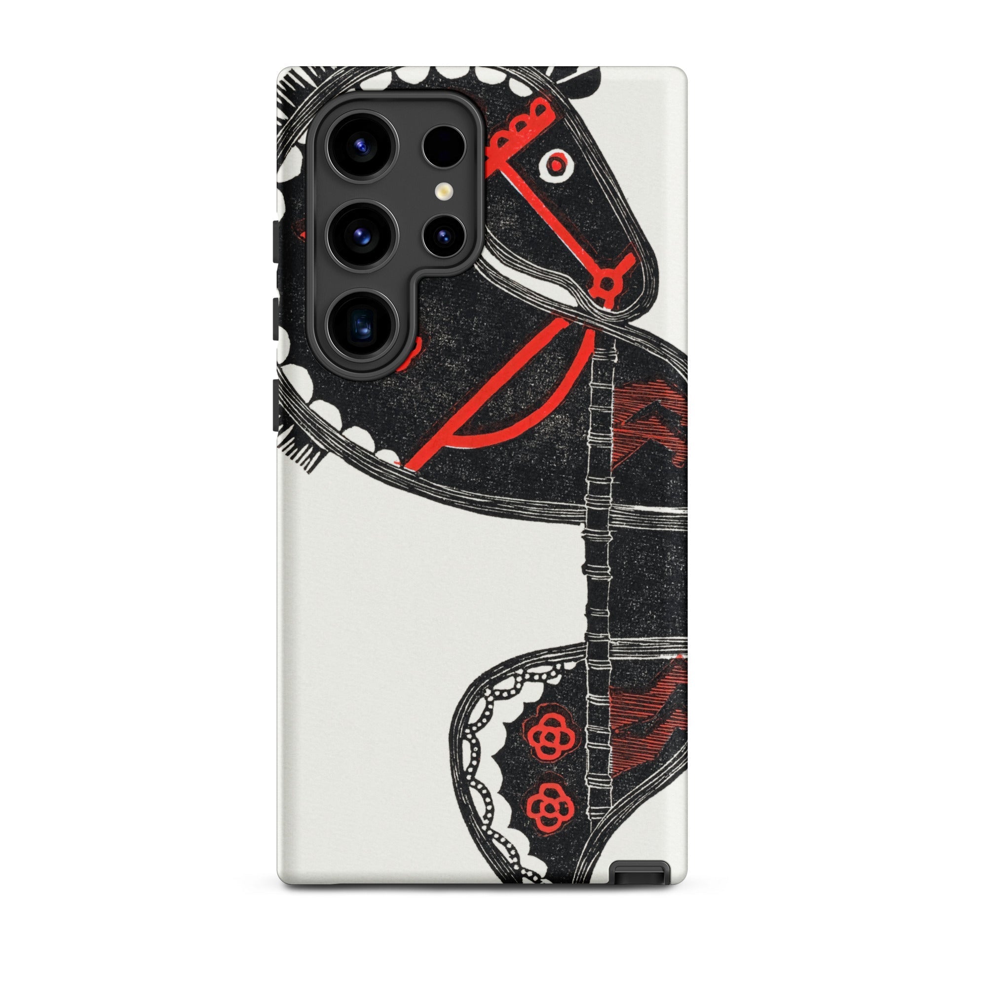 Ceremonieel Danspaard Reijer Stolk Samsung Case, Galaxy S24 Ultra / Matte, White Smartphone Case Black Red Horse Design