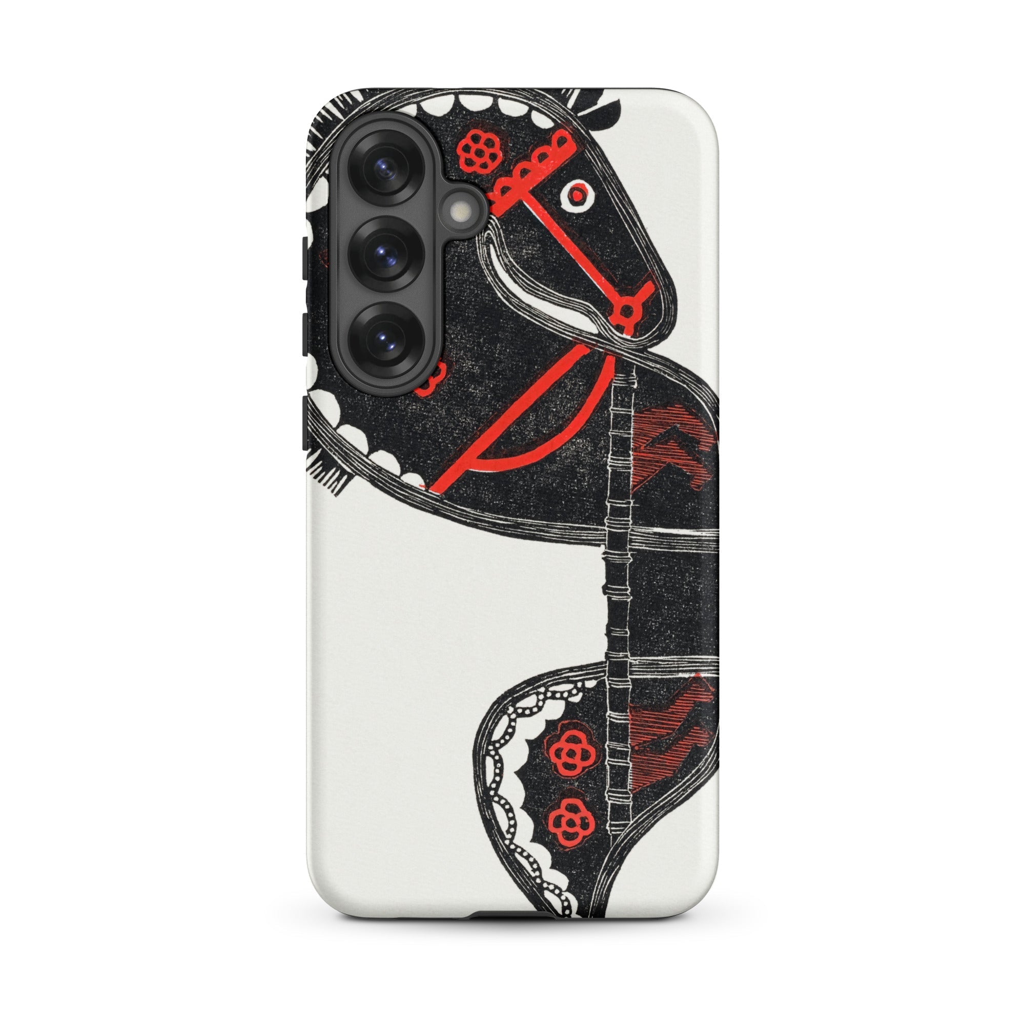 Ceremonieel Danspaard Reijer Stolk Samsung Case, Galaxy S25 Plus / Matte, Phone Case Stylized Black Horse Red Accents