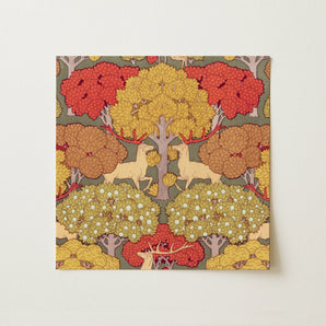 Cerfs et Arbres - Maurice Pillard Verneuil Art Print / Canvas, 12x12’’ / 31x31cm / Unframed / no Border, Posters Prints & Visual Artwork,