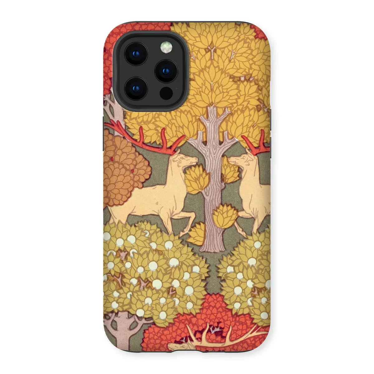Cerfs et Arbres - Maurice Pillard Verneuil Iphone Case, 13 Pro Max / Matte, Decorative Phone Case Whimsical Forest Scene Deer Trees