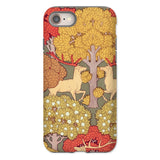 Cerfs et Arbres - Maurice Pillard Verneuil Iphone Case, 8 / Matte, Phone Case Colorful Forest Deer Design