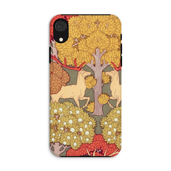 Cerfs et Arbres - Maurice Pillard Verneuil Iphone Case, Xr / Matte, Phone Case Artistic Nature-themed Design Deer Trees
