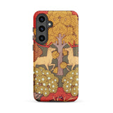 Cerfs et Arbres - Maurice Pillard Verneuil Phone Case Samsung Galaxy S24 Plus / Matte Phone Case Stylized Autumn Scene Two Cream-colored