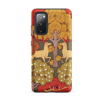 Cerfs et Arbres - Maurice Pillard Verneuil Samsung Case, Galaxy S20 Fe / Matte, Smartphone Case Whimsical Deer Forest Pattern
