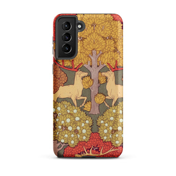 Cerfs et Arbres - Maurice Pillard Verneuil Samsung Case, Galaxy S21 Plus / Matte, Smartphone Case Detailed Nature-themed Illustration Two