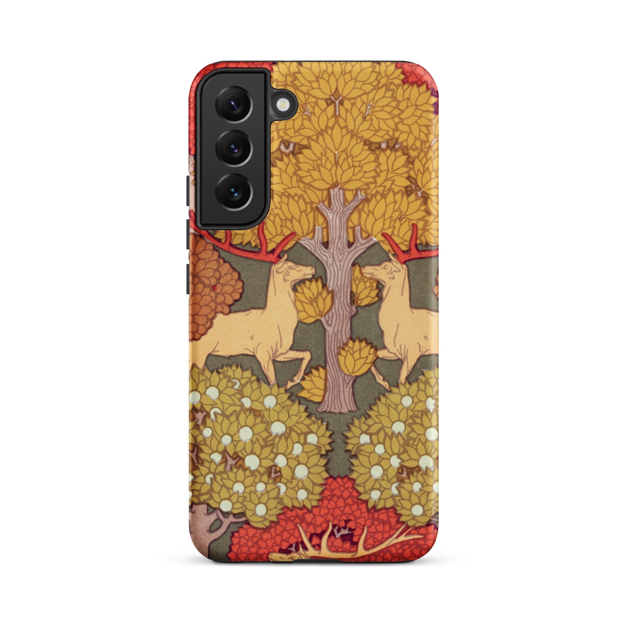 Cerfs et Arbres Maurice Pillard Verneuil Samsung Case, Galaxy S22 Plus / Matte, Smartphone Case Nature Inspired Pattern Two Deer Tree