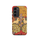 Cerfs et Arbres - Maurice Pillard Verneuil Samsung Case, Galaxy S23 / Matte, Phone Case Ornate Nature-inspired Design Two Deer Autumn