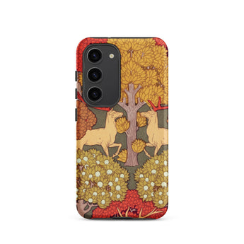 Cerfs et Arbres - Maurice Pillard Verneuil Samsung Case, Galaxy S23 / Matte, Phone Case Ornate Nature-inspired Design Two Deer Autumn