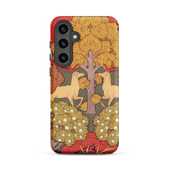 Cerfs et Arbres - Maurice Pillard Verneuil Samsung Case, Galaxy S24 Plus / Matte, Phone Case Artistic Depiction Two Deer Tree Surrounded