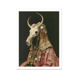 Cernunnos - Pagan Priest Art Print, Animal Skull Ornate Fabric Jewelry