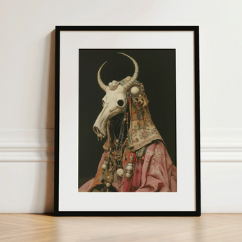 Cernunnos - Pagan Priest Art Print / Canvas, Pagan Priest Art, Pagan Priest Looms, Dimly Lit Otherworldly Space