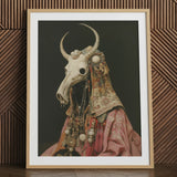 Cernunnos - Pagan Priest Art Print / Canvas, Pagan Priest Art, Pagan Priest Looms, Dimly Lit Otherworldly Space