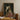 Framed Artwork Cow Skull Adorned Ornate Patterned Fabric Pagan Priest Art, Looms, Dimly Lit Otherworldly Space
