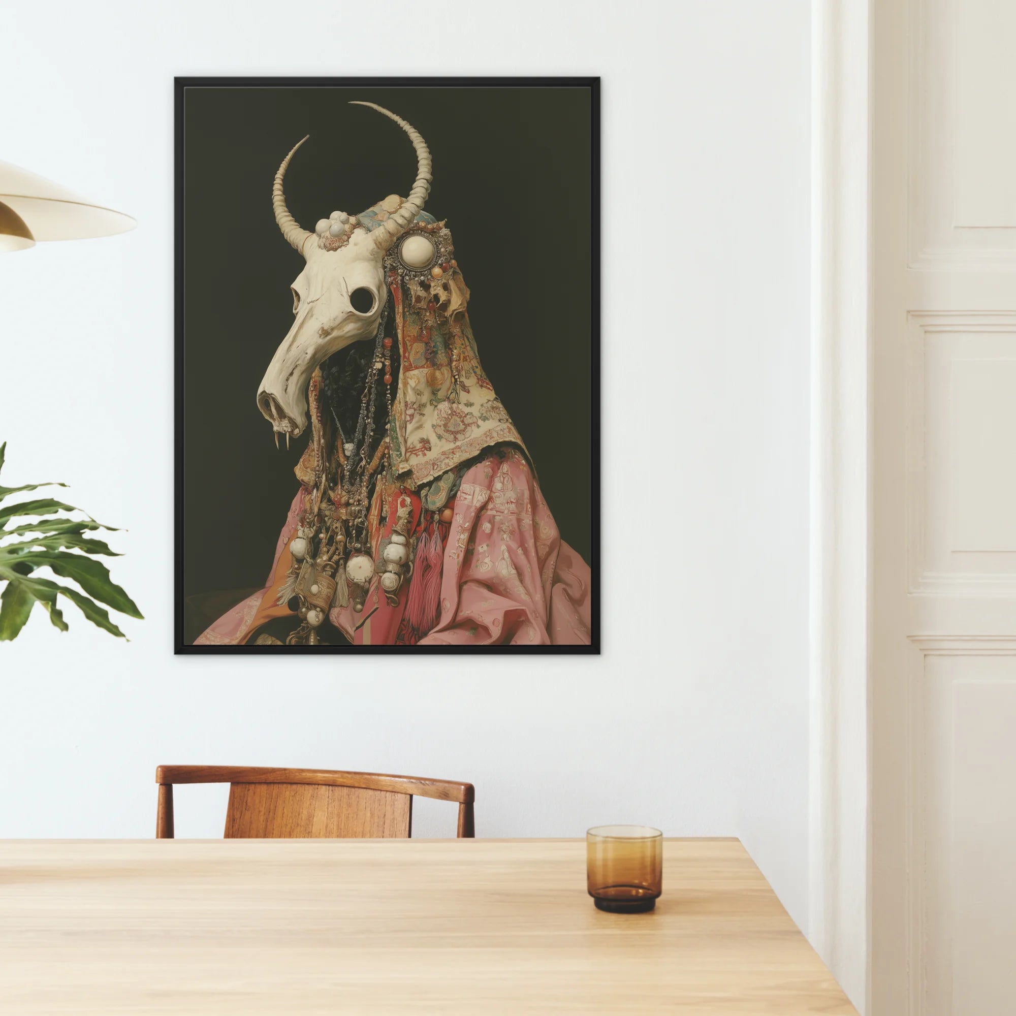 Cernunnos - Pagan Priest Framed Canvas, Framed Art Print Horned Skull Figure