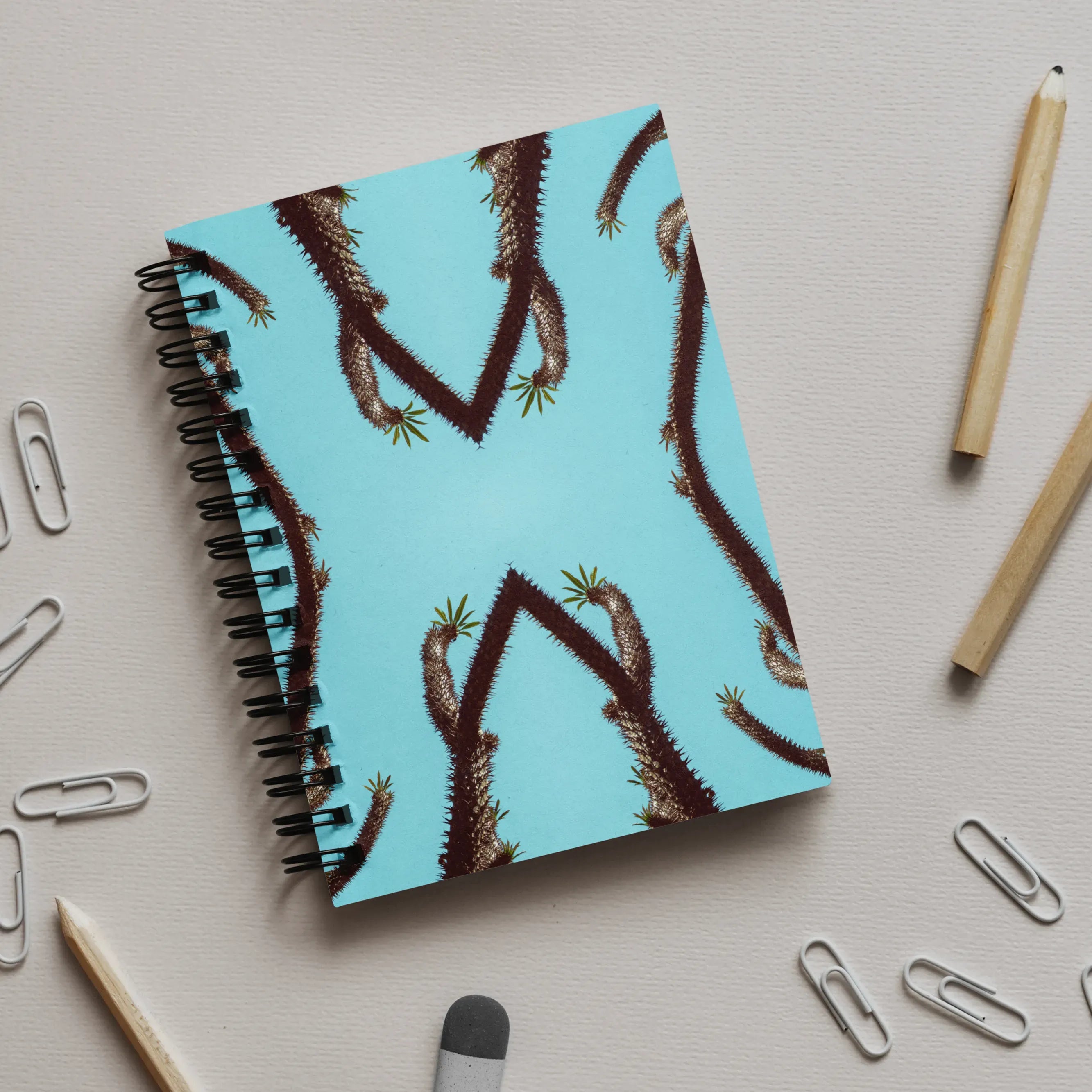 Chain Reaction - Trippy Cactus Succulent Art Notebook - Notebooks & Notepads - Aesthetic Art