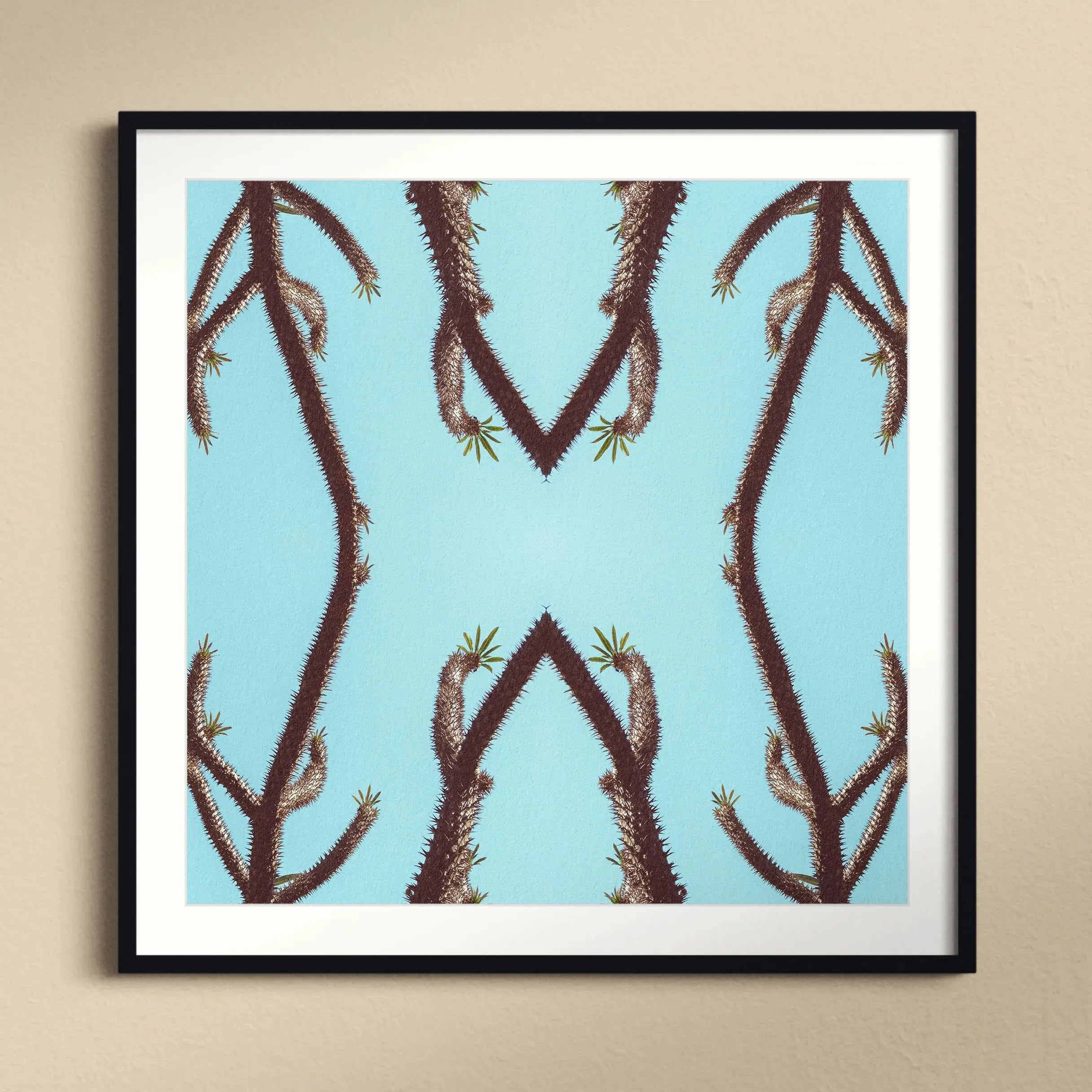 Chain Reaction - Trippy Cactus Succulent Framed Art Print - Posters Prints & Visual Artwork - Aesthetic Art