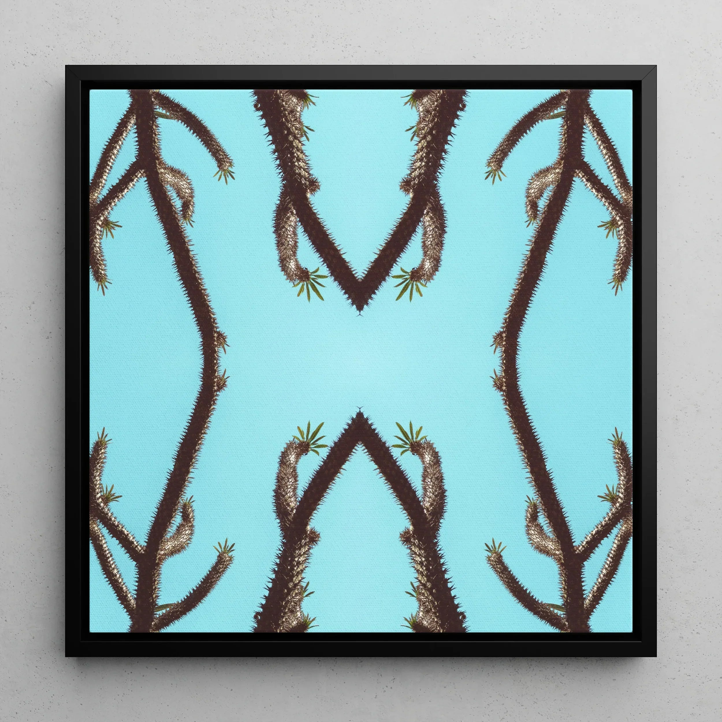 Chain Reaction - Trippy Succulent Art Framed Canvas