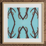 Chain Reaction - Trippy Succulent Art Print, 12x12’’ / 31x31cm / Natural Frame / 2’’ Matboard, Posters Prints & Visual Artwork, Toby Leon