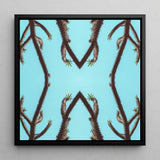 Chain Reaction - Tirage d'art de succulente psychédélique / Toile, 12x12’’ / 31x31cm / Cadre noir, Affiches, estampes et art visuel, Toby Leon