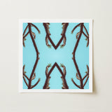 Chain Reaction - Trippy Succulent Art Print / Canvas Square-framed Symmetrical Mirrored Pattern Dark Brown Cactus, Psychedelic Desert