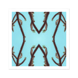 Chain Reaction - Trippy Succulent Art Print, Palm Tree Trunks Arranged Symmetrical Mirrored Pattern