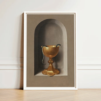Golden Chalice Dark Green Snake Coiled Rim Set Hans Memling’s, Memling Art