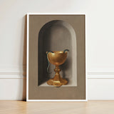 Golden Chalice Ornate Base Two Snakes Coiled Rim Hans Memling’s, Memling Art