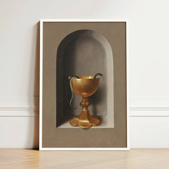 Golden Chalice Ornate Base Two Snakes Coiled Rim Hans Memling’s, Memling Art